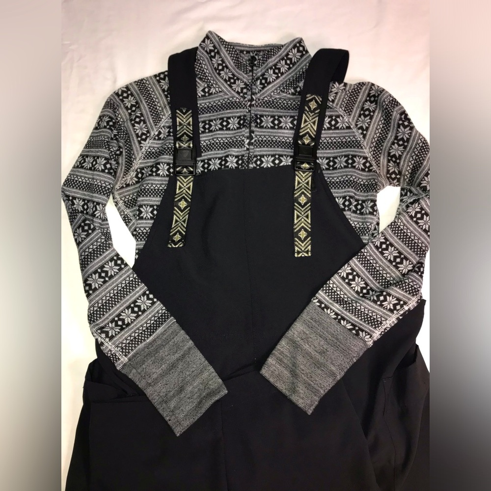 KAVU Black Overalls + Kavu top with Geometric Straps